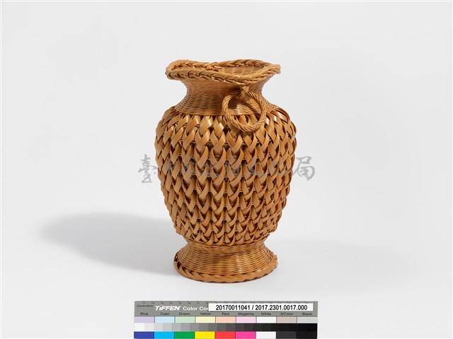 竹編松傘紋高花瓶藏品圖，第6張