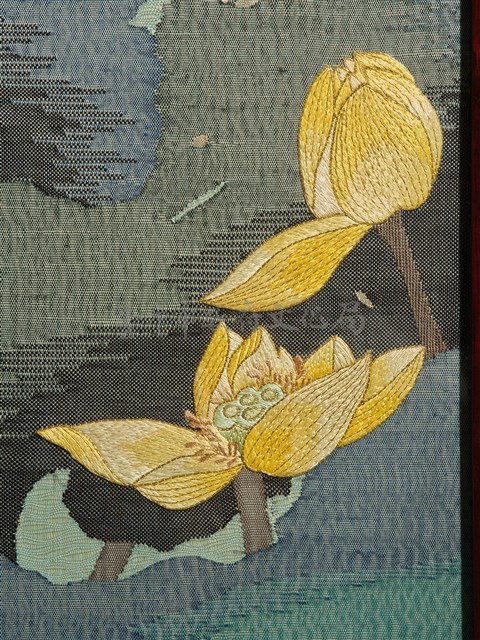 織繡荷花與草書〈臨江仙〉雙面立屏藏品圖，第26張