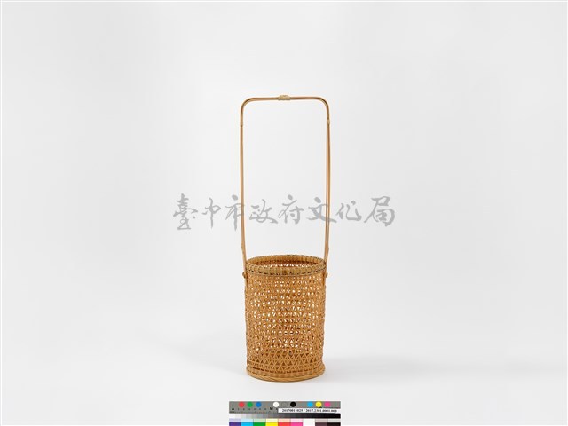 竹籐六角編圓形掛花籃藏品圖，第3張