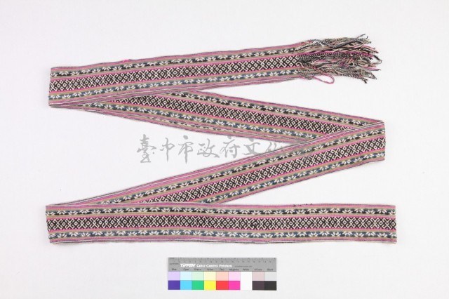 黑紅麻織幾何紋腰帶藏品圖，第2張