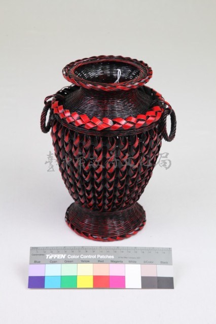 竹編松傘紋高花瓶藏品圖，第13張