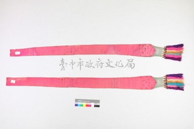 橘綢地彩繡雙雀雙魚劍帶-1藏品圖，第2張
