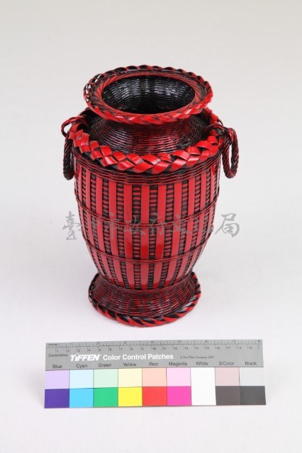 竹編方格紋高花瓶藏品圖，第12張
