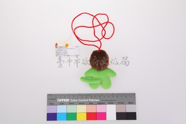 青綠絨布猴子香包藏品圖，第2張