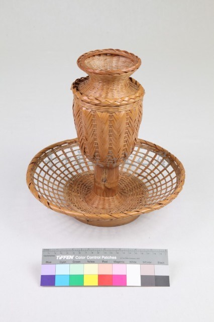 竹編矢紋花器果籃藏品圖，第11張