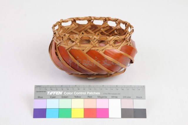 竹編斜紋橢圓形花器藏品圖，第12張
