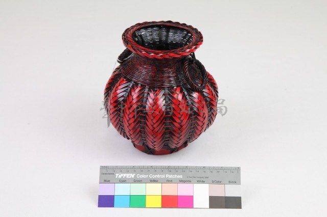 竹編矢紋圓形花器藏品圖，第13張