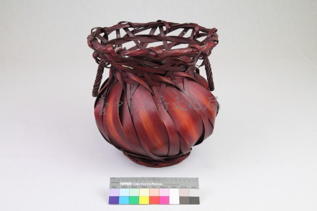 竹編十片斜紋圓形花器藏品圖，第12張