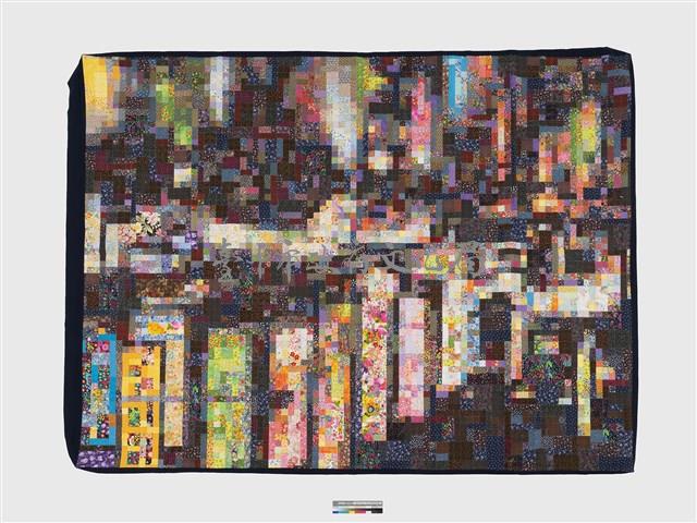 劉棟馬賽克拼貼作品「雨夜」藏品圖，第2張