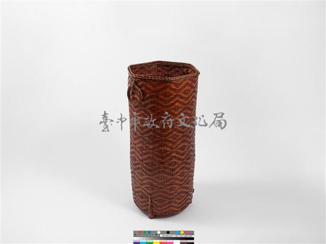 竹籐斜紋編雙耳圓藏品圖，第2張