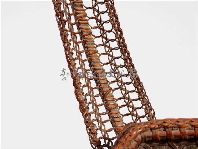 竹籐雙連環編六角形掛花籃藏品圖，第12張