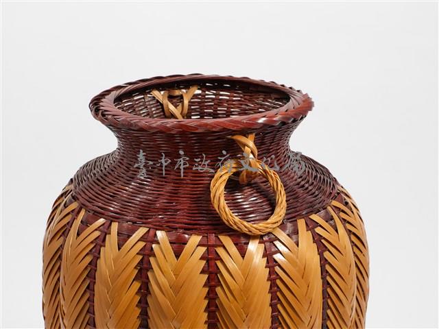 竹編矢紋橄欖形花器藏品圖，第9張