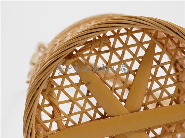 竹籐六角編圓形掛花籃藏品圖，第9張