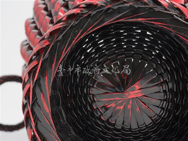 竹編松傘紋高花瓶藏品圖，第9張