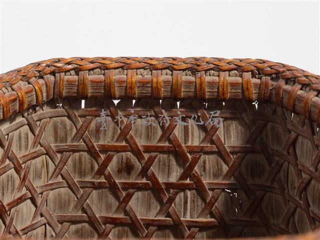 竹籐雙連環編六角形掛花籃藏品圖，第9張