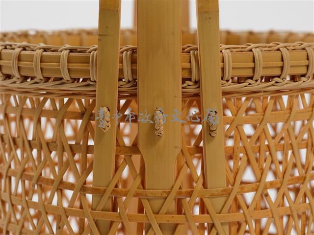 竹籐六角編圓形掛花籃藏品圖，第10張