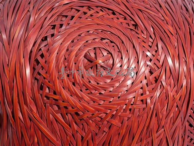 「六個圓」竹籐編交錯紋圓形花器藏品圖，第10張