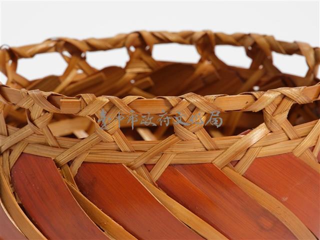 竹編斜紋橢圓形花器藏品圖，第10張