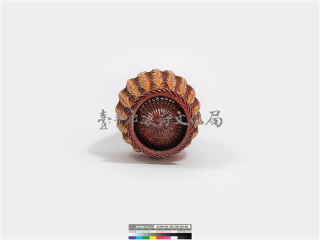 竹編矢紋橄欖形花器藏品圖，第8張