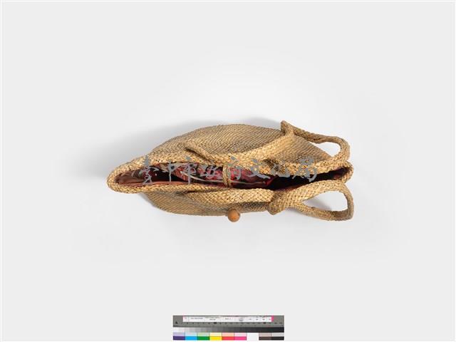 藺草編織長方底木質扣鈕手提袋藏品圖，第8張