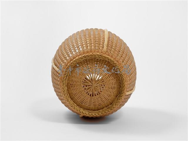 竹籐平編橄欖形花器藏品圖，第8張