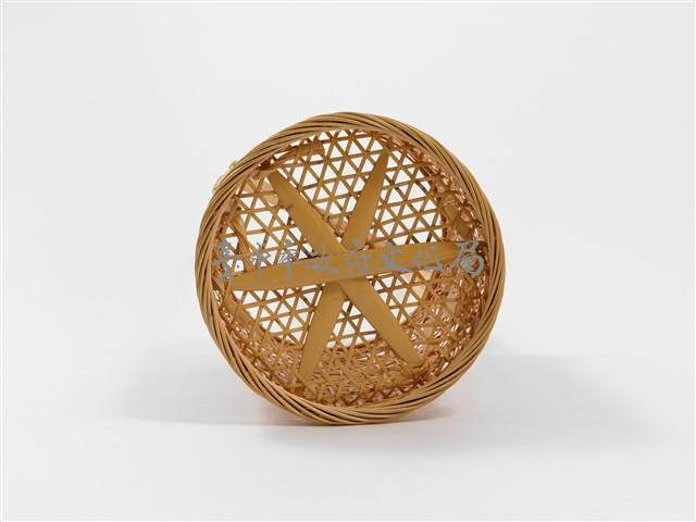 竹籐六角編圓形掛花籃藏品圖，第8張