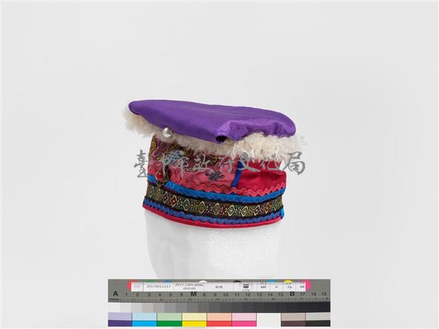 壽字蝙蝠紋平頂童帽藏品圖，第4張