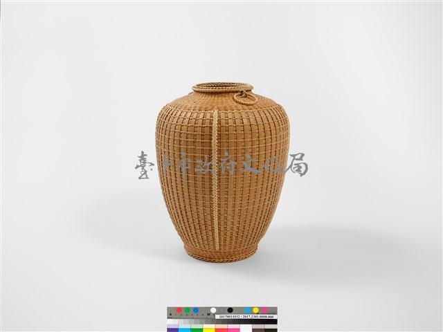 竹籐平編橄欖形花器藏品圖，第4張