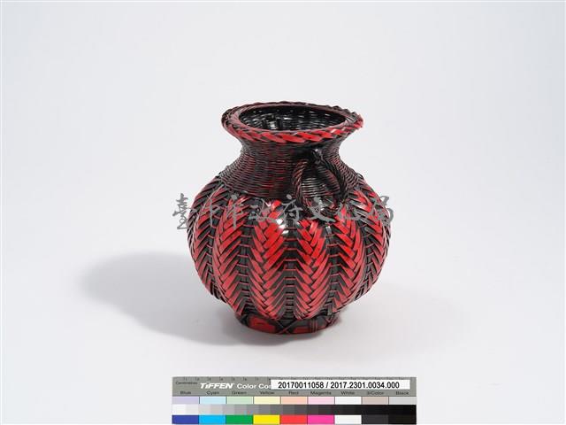 竹編矢紋圓形花器藏品圖，第4張