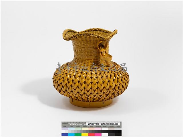 竹編松傘紋瓶形花器藏品圖，第4張