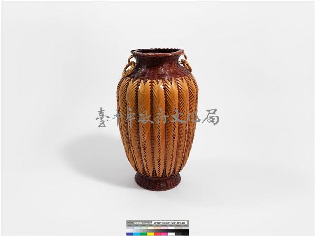 竹編矢紋橄欖形花器藏品圖，第2張