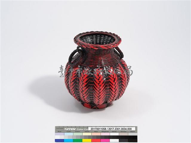 竹編矢紋圓形花器藏品圖，第2張