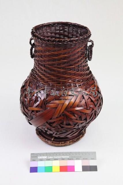 竹編自由紋花器 藏品圖，第1張