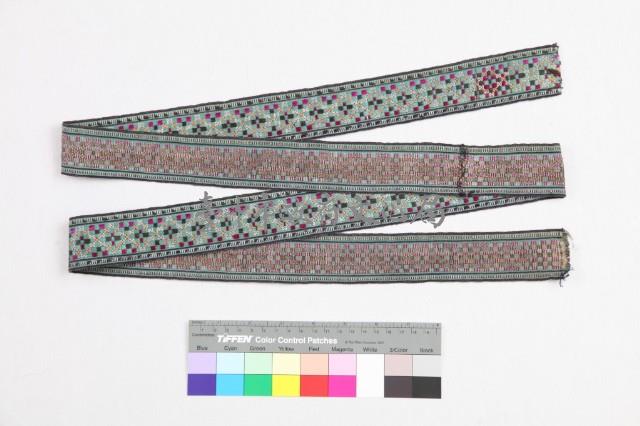 多彩方格紋花織帶藏品圖，第1張