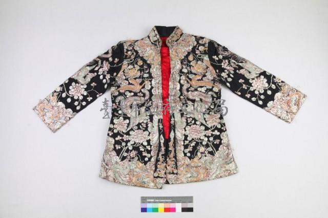 黑緞地龍鳳花卉盤金新娘上衣藏品圖，第1張