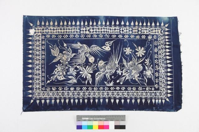 貴州丹寨苗族蠟染枕頭巾 藏品圖，第1張