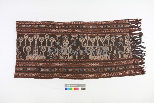 深褐地人物紋織布藏品圖，第1張