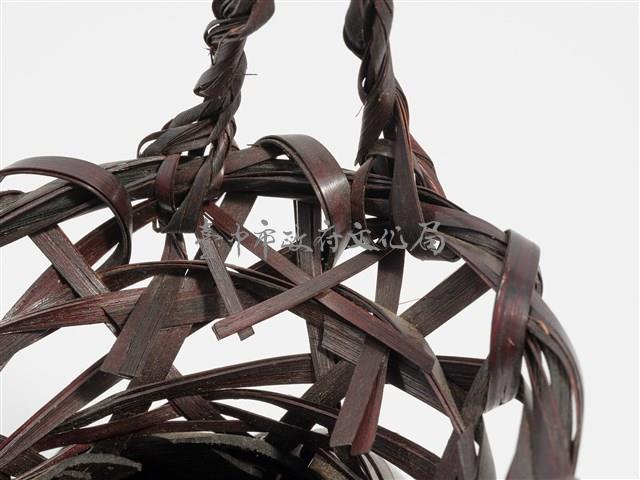竹編八片斜紋圓形掛花籃 藏品圖，第11張