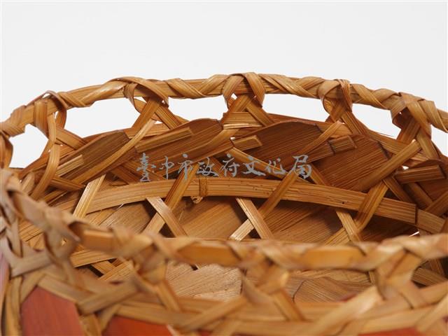 竹編斜紋橢圓形花器藏品圖，第11張