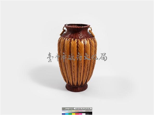 竹編矢紋橄欖形花器藏品圖，第5張