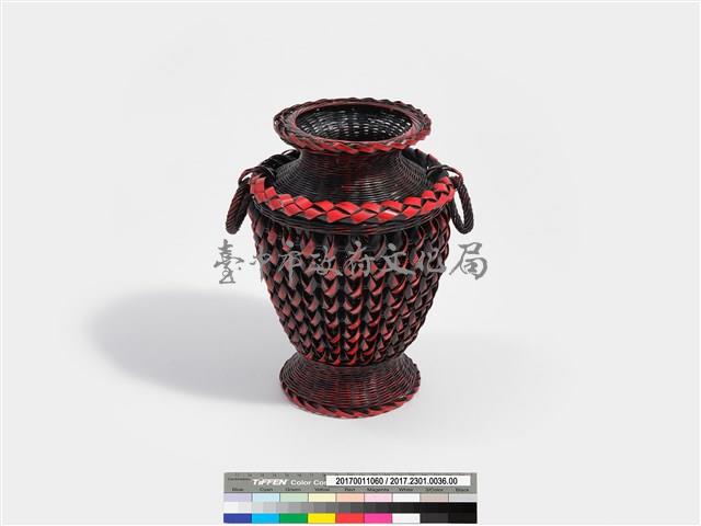 竹編松傘紋高花瓶藏品圖，第5張