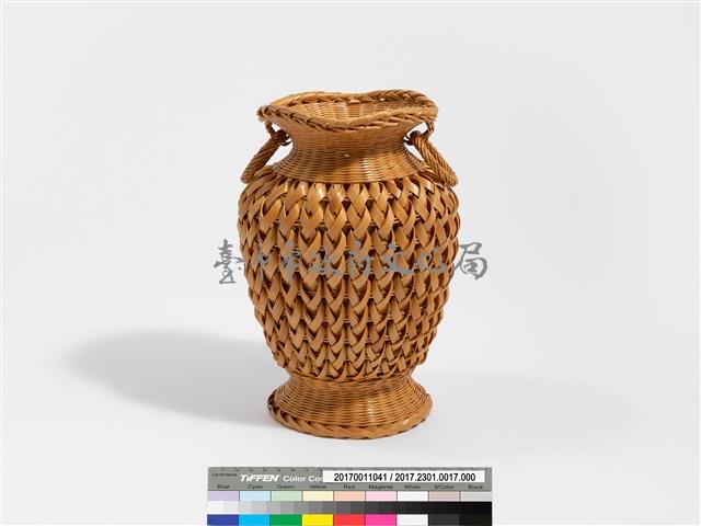 竹編松傘紋高花瓶藏品圖，第5張