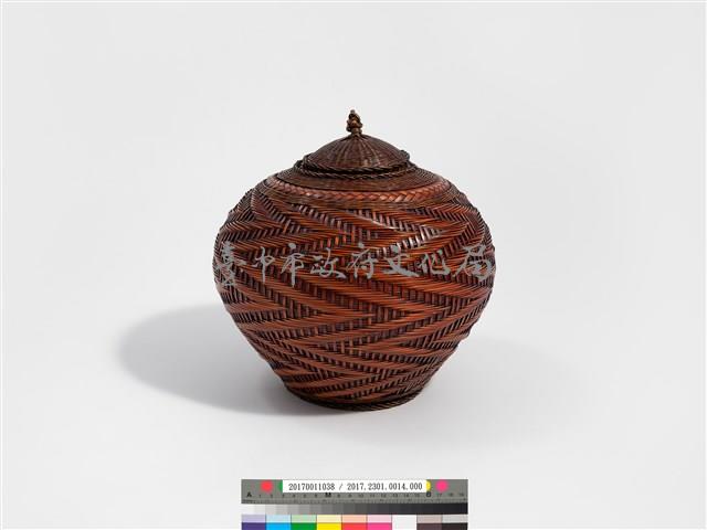 竹籐編之字紋心形有蓋甕藏品圖，第5張