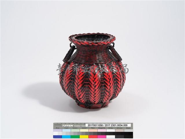 竹編矢紋圓形花器藏品圖，第5張
