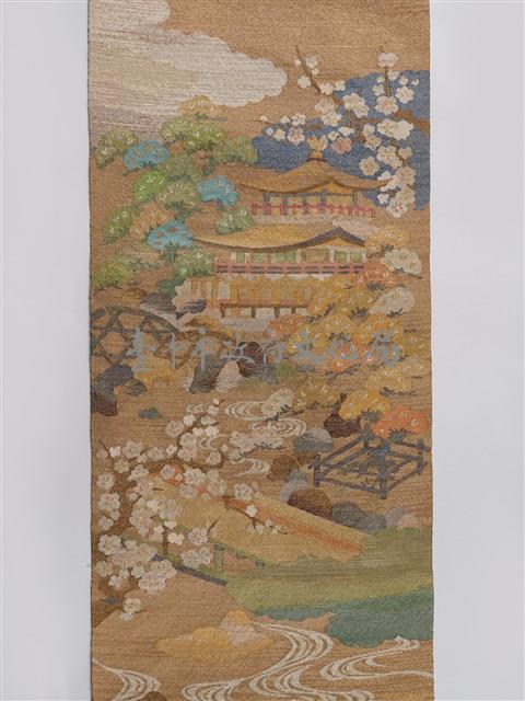緙絲樓閣山水和服腰帶藏品圖，第6張