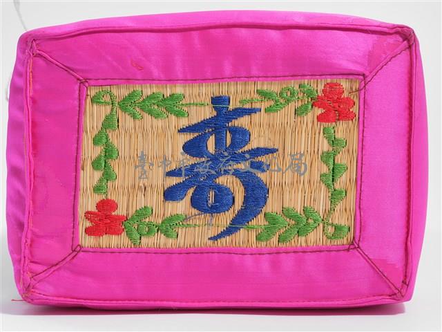韓國草編桃粉緞飾長壽枕藏品圖，第6張