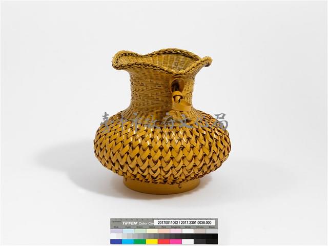 竹編松傘紋瓶形花器藏品圖，第6張