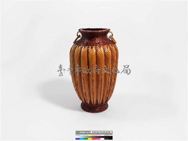 竹編矢紋橄欖形花器藏品圖，第3張