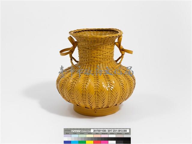 竹編矢紋瓶形花器藏品圖，第3張