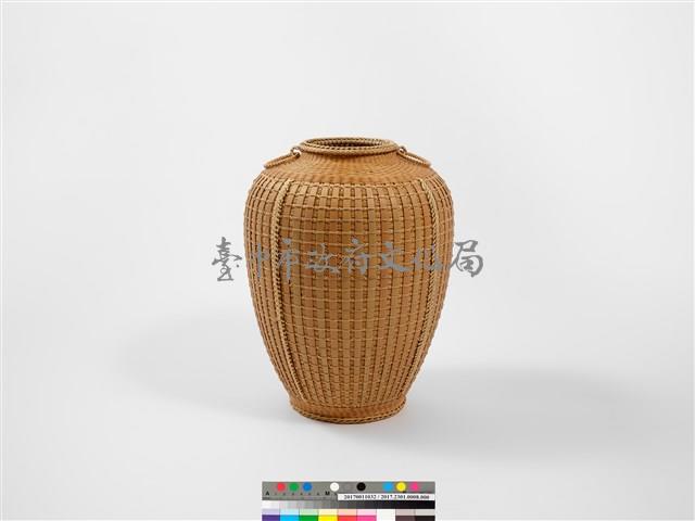 竹籐平編橄欖形花器藏品圖，第3張